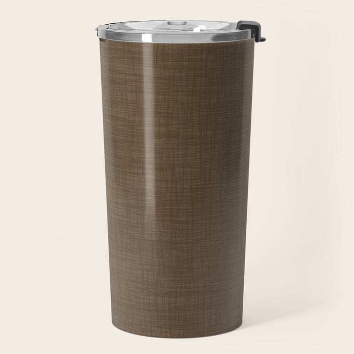 Cozy Linen Effect in Coffee Liqueur Brown Travel Mug Gallery Image 2