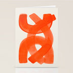 Mid Century Modern Abstract Painting Orange Watercolor Brush Strokes Stationery Card Gallery Image 2