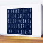 White stripes over blue shibori tie dye pattern Wall Mural Gallery Image 2