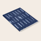 White stripes over blue shibori tie dye pattern Notebook Gallery Image 2