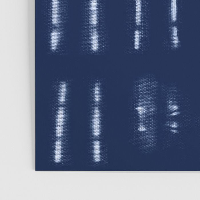 White stripes over blue shibori tie dye pattern Poster Gallery Image 3
