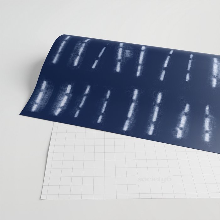 White stripes over blue shibori tie dye pattern Wrapping Paper Gallery Image 2