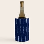 White stripes over blue shibori tie dye pattern Wine Chiller Gallery Image 2