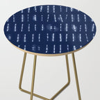 White stripes over blue shibori tie dye pattern Side Table Gallery Image 2