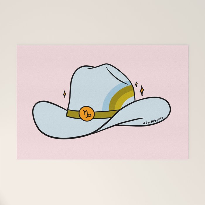 Capricorn Cowboy Hat Welcome Mat Gallery Image 1