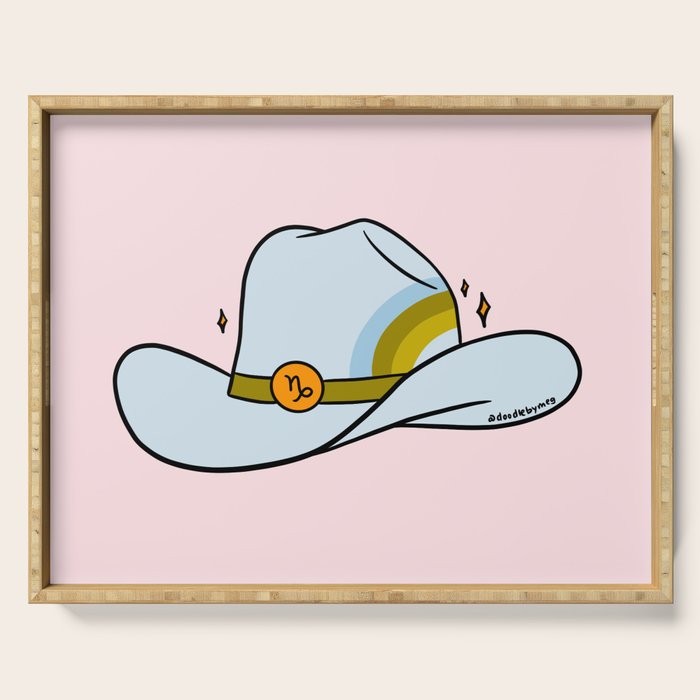 Capricorn Cowboy Hat Serving Tray Gallery Image 1