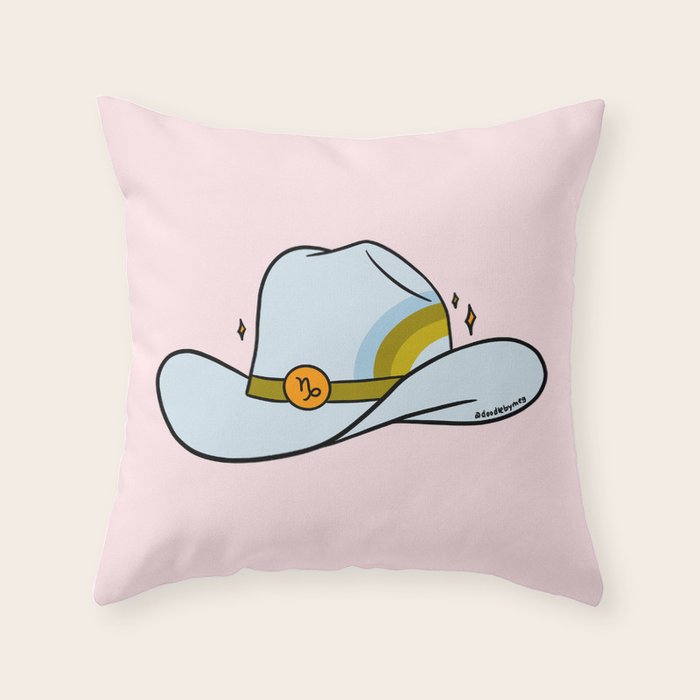 Capricorn Cowboy Hat Throw Pillow Gallery Image 6