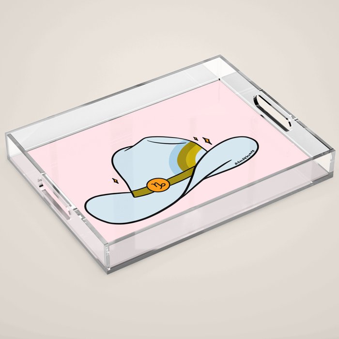 Capricorn Cowboy Hat Acrylic Tray Gallery Image 1