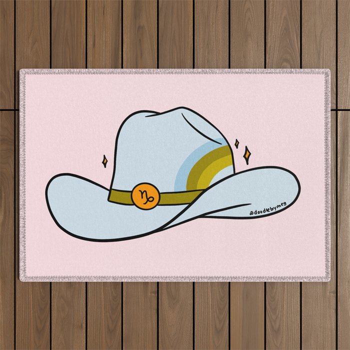 Capricorn Cowboy Hat Outdoor Rug Gallery Image 1