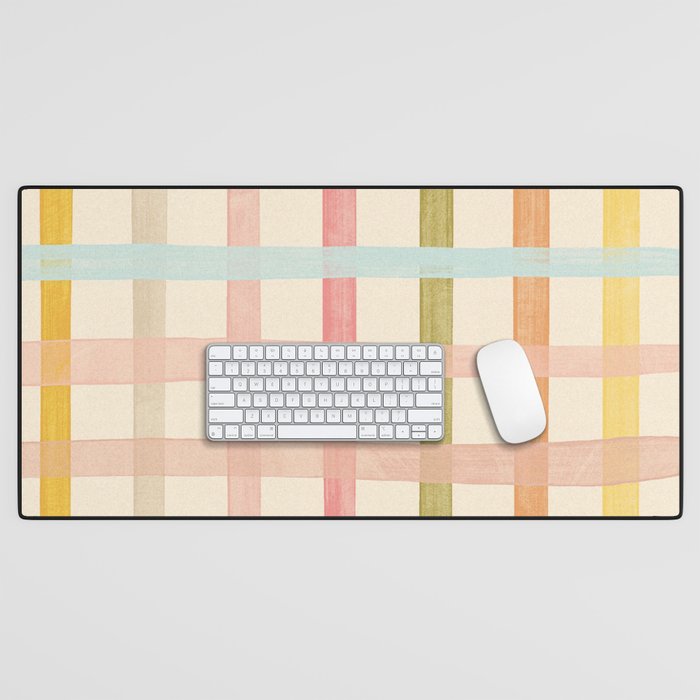 Pastel plaid Desk Mat Gallery Image 1