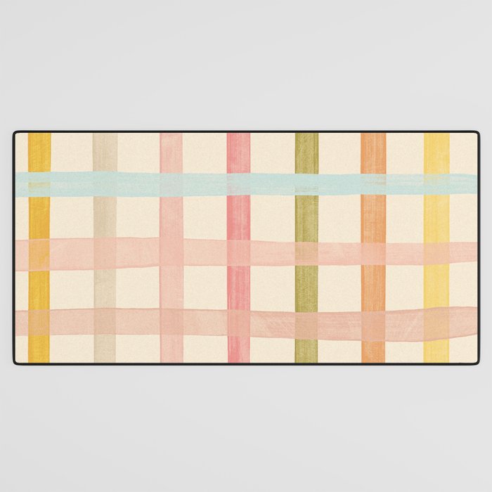 Pastel plaid Desk Mat Gallery Image 3