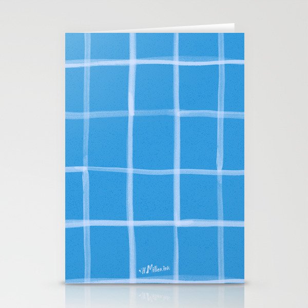 Abstract Tennis Net Pattern in Sky Blue Stationery Card Gallery Image 2