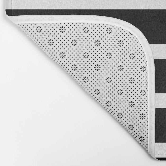 Bold Black And White Simple Stripes Elegant Minimalistic Style Bath Mat Gallery Image 2