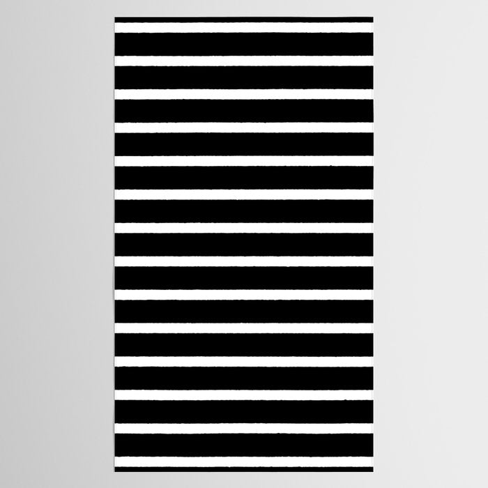 Bold Black And White Simple Stripes Elegant Minimalistic Style Tablecloth Gallery Image 2