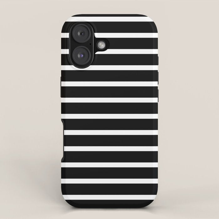 Bold Black And White Simple Stripes Elegant Minimalistic Style iPhone Case Gallery Image 1