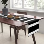 Bold Black And White Simple Stripes Elegant Minimalistic Style Table Runner Gallery Image 2