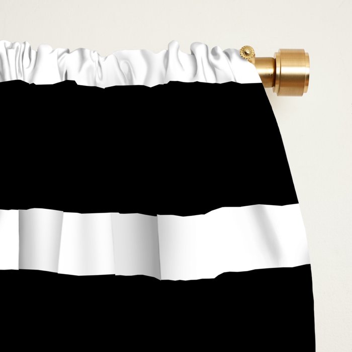Bold Black And White Simple Stripes Elegant Minimalistic Style Window Curtain Gallery Image 2