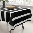 Bold Black And White Simple Stripes Elegant Minimalistic Style Tablecloth Gallery Image 3