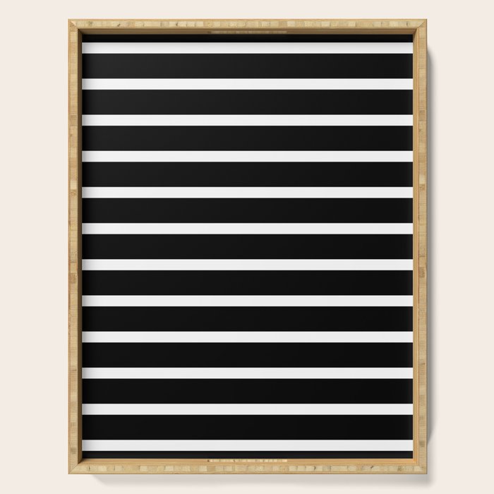 Bold Black And White Simple Stripes Elegant Minimalistic Style Serving Tray Gallery Image 1