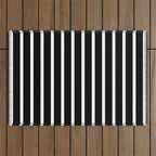 Bold Black And White Simple Stripes Elegant Minimalistic Style Outdoor Rug Gallery Image 1