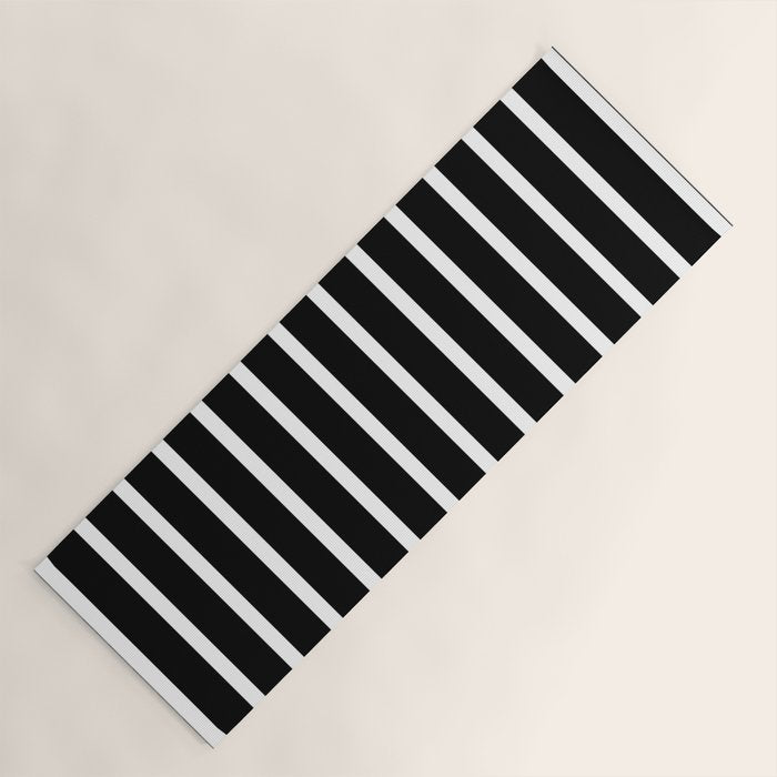 Bold Black And White Simple Stripes Elegant Minimalistic Style Yoga Mat Gallery Image 1
