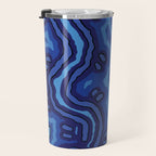 Authentic Aboriginal Art - Blue Campsites Travel Mug Gallery Image 3