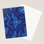 Authentic Aboriginal Art - Blue Campsites Stationery Card Gallery Image 2
