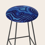 Authentic Aboriginal Art - Blue Campsites Stool Gallery Image 2