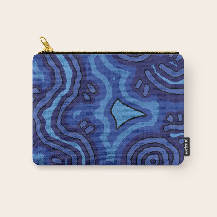 Authentic Aboriginal Art - Blue Campsites Carry All Pouch Gallery Image 1