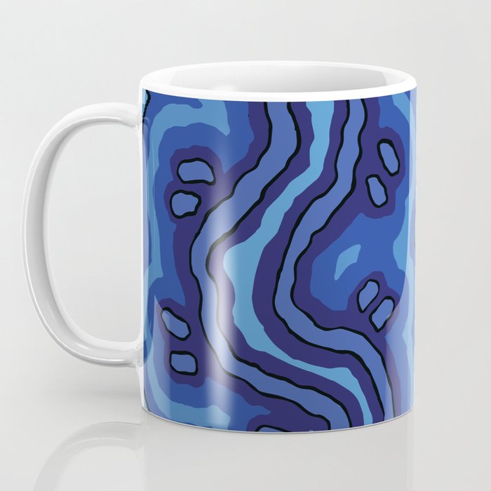 Authentic Aboriginal Art - Blue Campsites Coffee Mug Gallery Image 3
