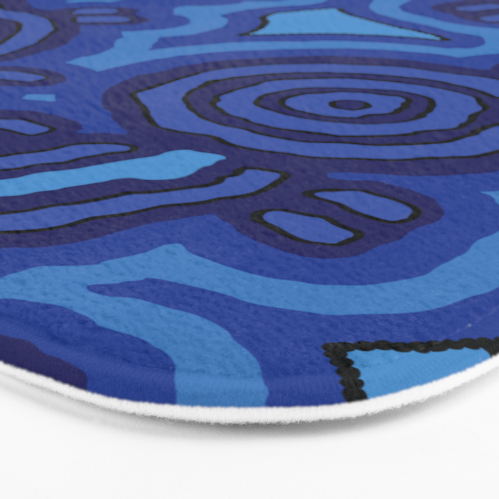 Authentic Aboriginal Art - Blue Campsites Bath Mat Gallery Image 3