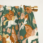 Butterfly Unicorns Frolicking in the Garden - Dark Window Curtain Gallery Image 2