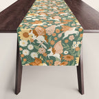 Butterfly Unicorns Frolicking in the Garden - Dark Table Runner Gallery Image 1