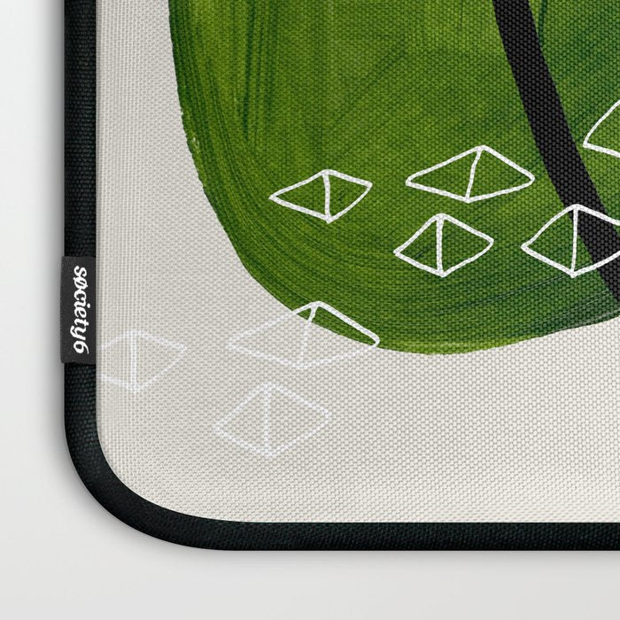 Mid Century Modern Abstract Colorful Art Patterns Olive Green Yellow Ochre Orbit Geometric Objects Laptop Sleeve Gallery Image 3