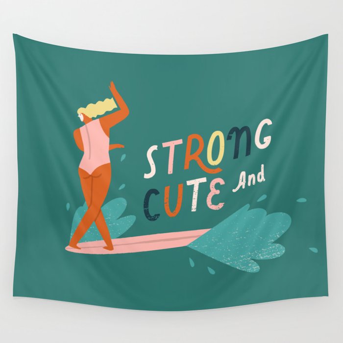 Strong and cute Wall Tapestry Gallery Image 4