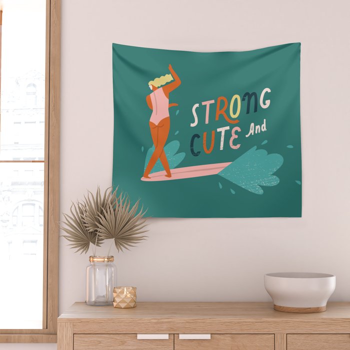 Strong and cute Wall Tapestry Gallery Image 2