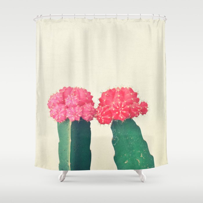 Plaid Cacti Shower Curtain Gallery Image 1