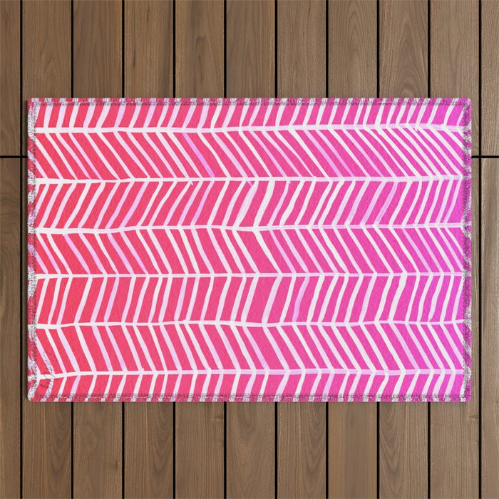 Herringbone - Pink OmbrÃ© Outdoor Rug Gallery Image 1