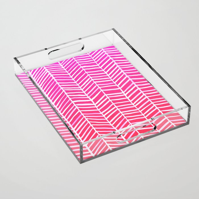 Herringbone - Pink OmbrÃ© Acrylic Tray Gallery Image 1