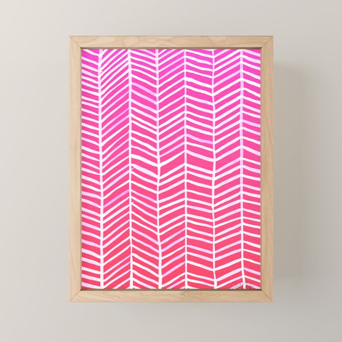 Herringbone - Pink OmbrÃ© Mini Art Print Gallery Image 1