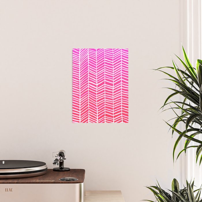 Herringbone - Pink OmbrÃ© Poster Gallery Image 2