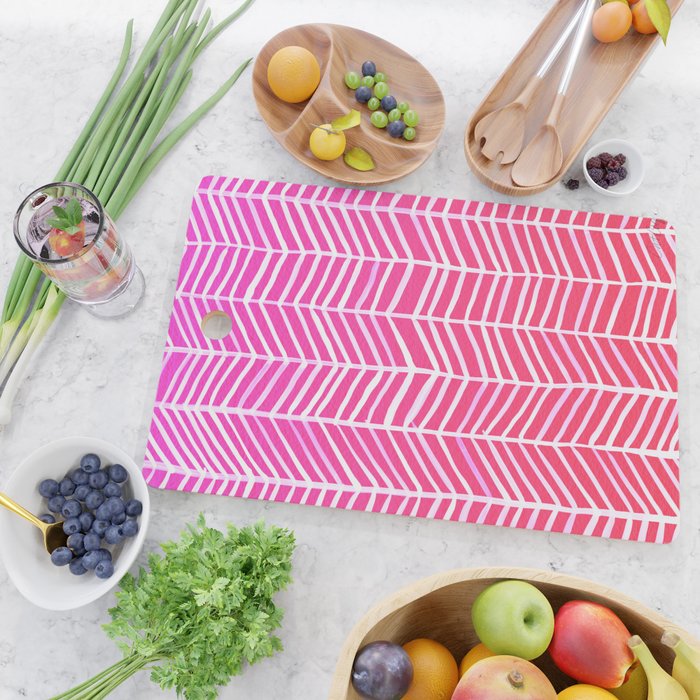 Herringbone - Pink OmbrÃ© Cutting Board Gallery Image 2