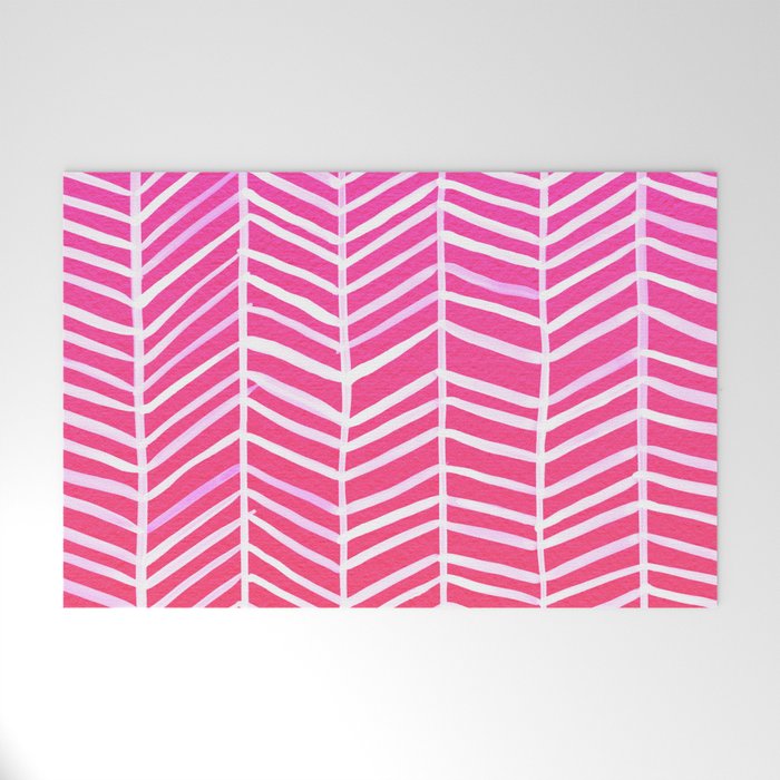 Herringbone - Pink OmbrÃ© Welcome Mat Gallery Image 1