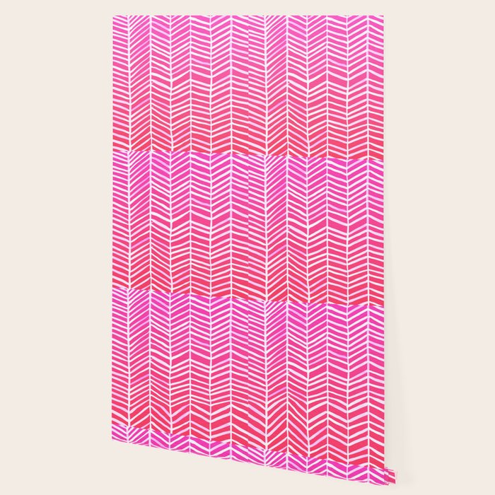Herringbone - Pink OmbrÃ© Wallpaper Gallery Image 2