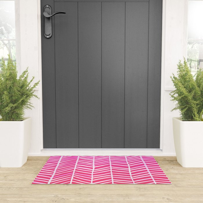 Herringbone - Pink OmbrÃ© Welcome Mat Gallery Image 3