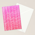 Herringbone - Pink OmbrÃ© Stationery Card Gallery Image 2