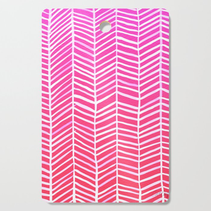 Herringbone - Pink OmbrÃ© Cutting Board Gallery Image 1