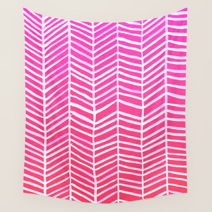 Herringbone - Pink OmbrÃ© Wall Tapestry Gallery Image 4