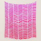 Herringbone - Pink OmbrÃ© Wall Tapestry Gallery Image 4