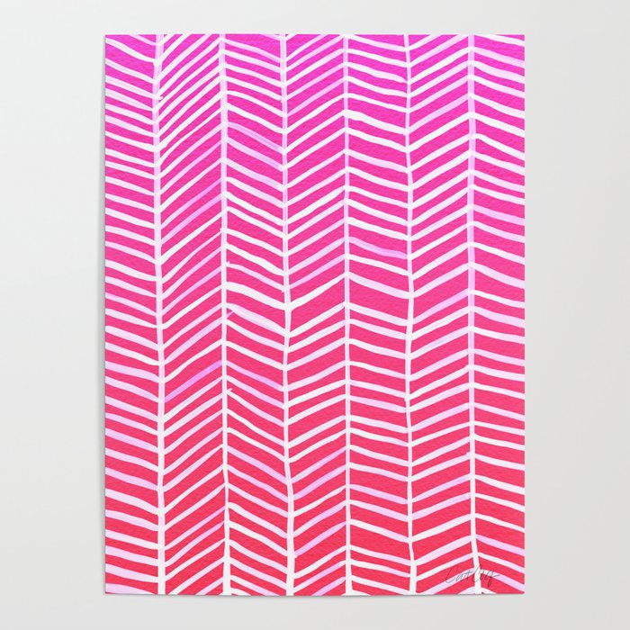 Herringbone - Pink OmbrÃ© Poster Gallery Image 1